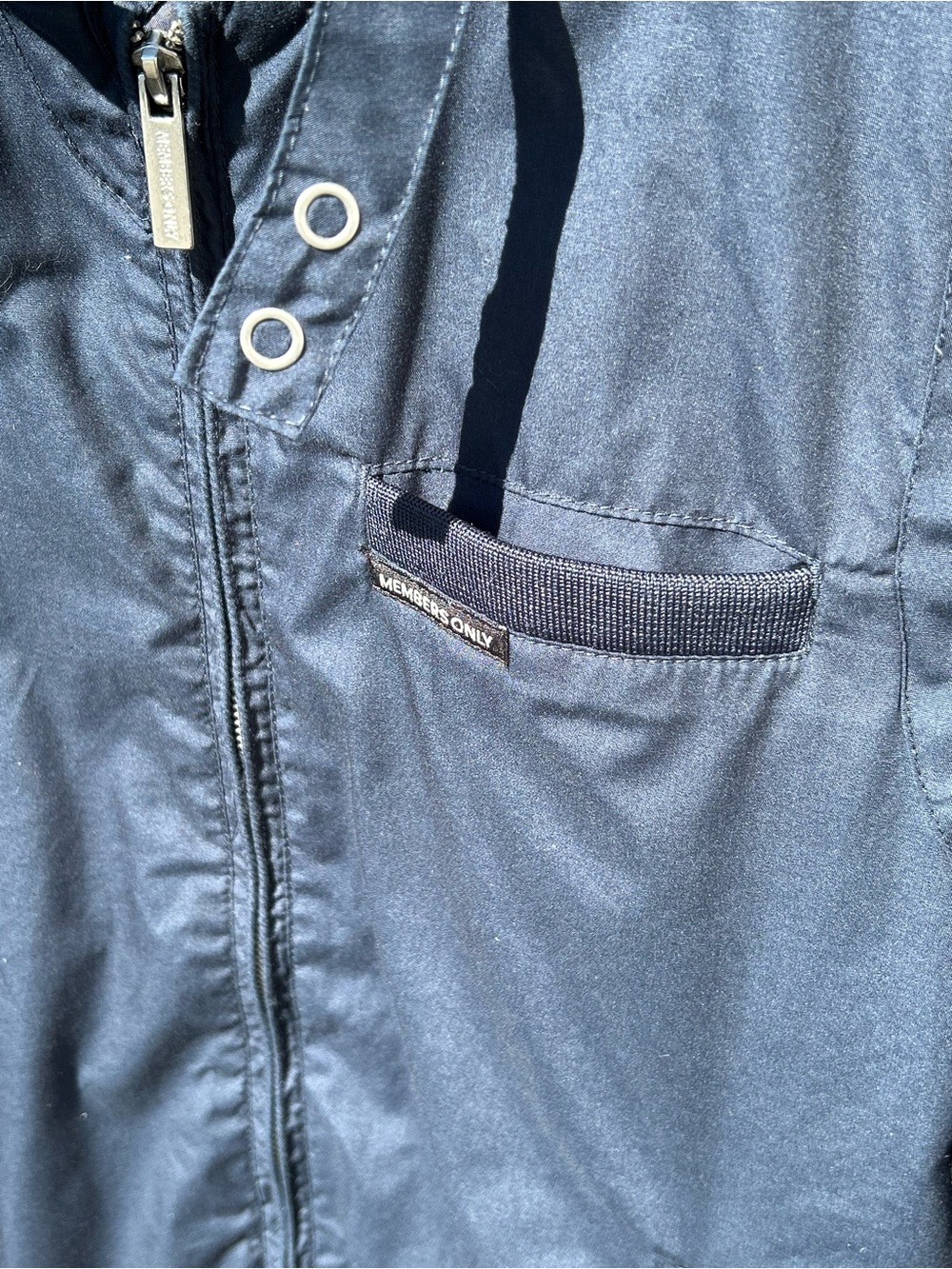 Members Only Navy Zip-Front Bomber Jacket - Picture 3 of 9
